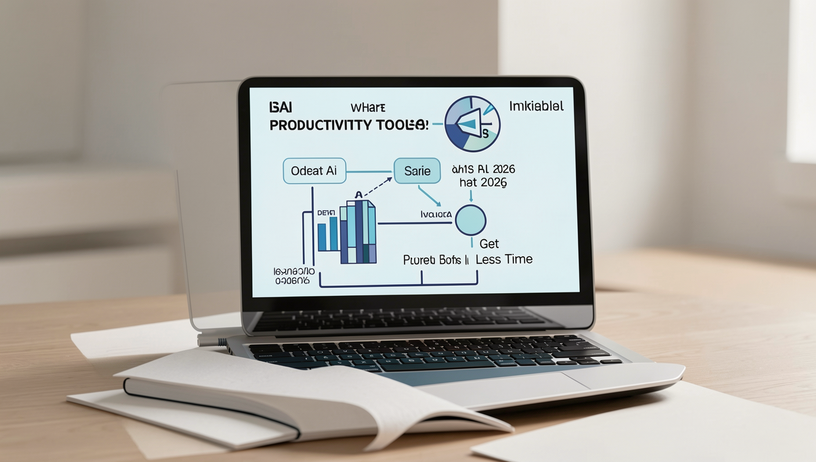 Detailed diagram illustrating AI productivity tools and their benefits for efficiency.