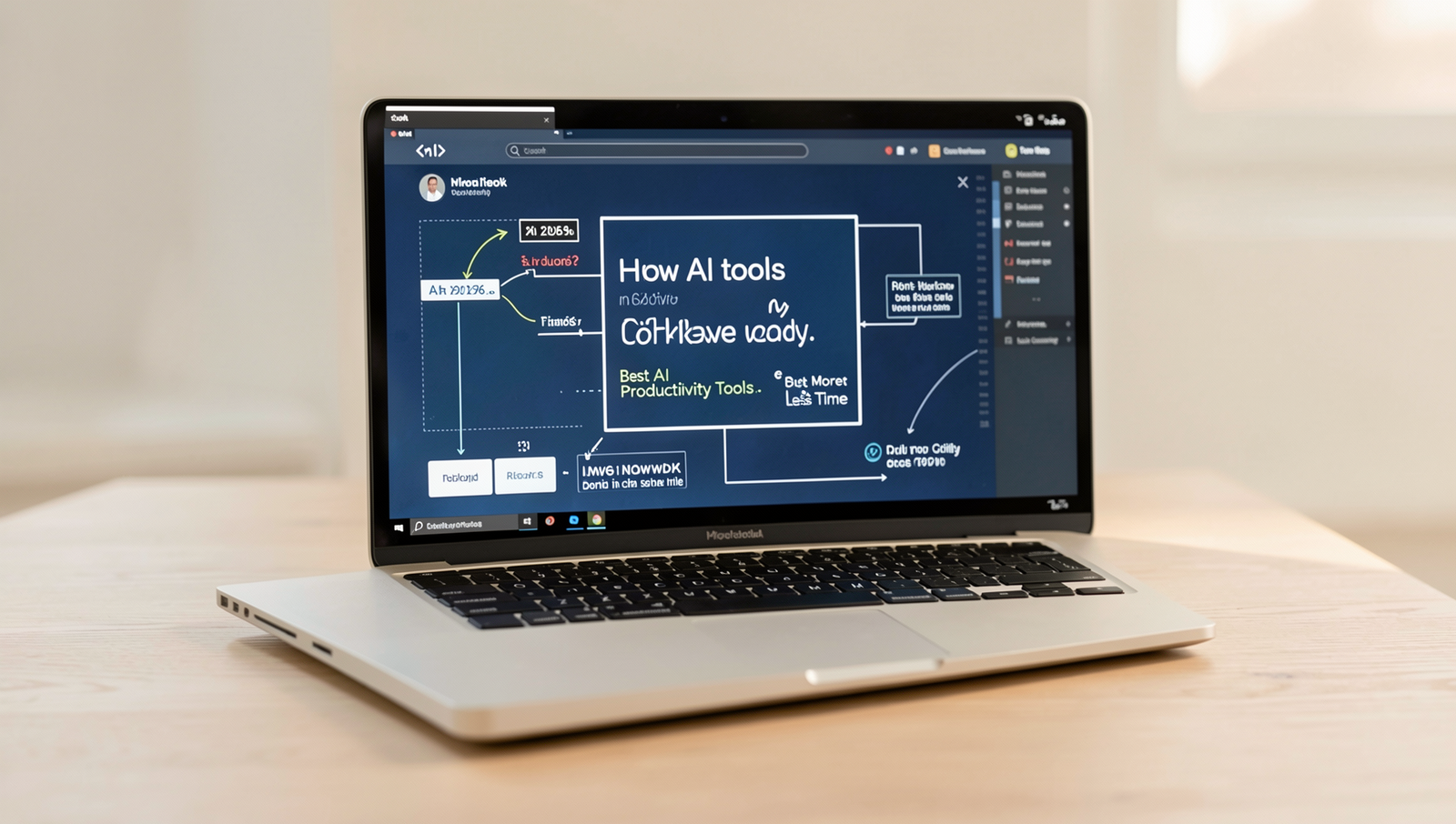 Diagram illustrating AI tools enhancing workflow efficiency and productivity.
