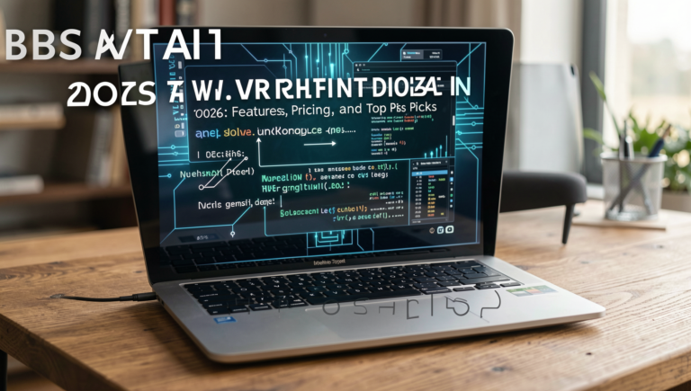 Professional editorial photo showcasing AI writing tools in a modern workspace.