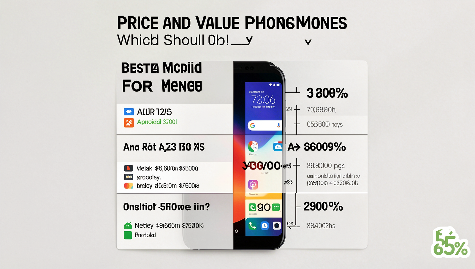 Detailed graphic comparing prices of top Android phones for 2026.