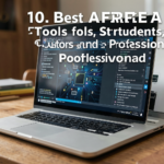 A professional editorial photo showcasing AI tools in a creative workspace.