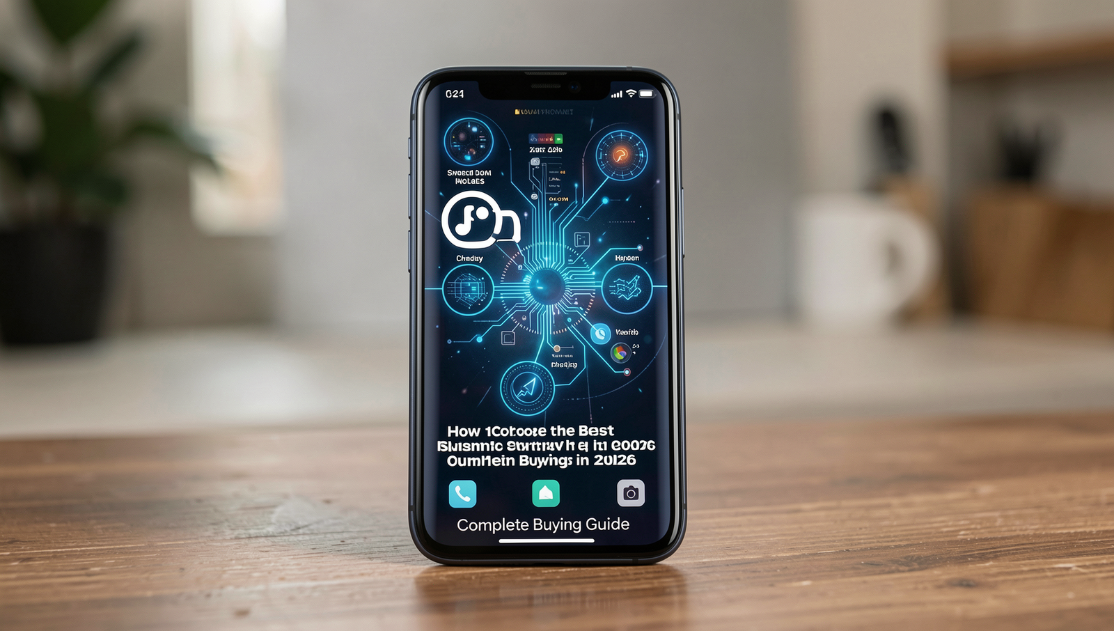 A professional editorial photo showcasing various smartphones in a modern setting.