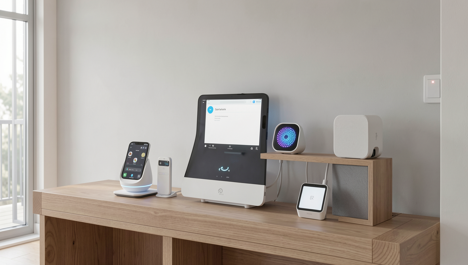 Smart home interior featuring AI devices enhancing daily life in 2026.