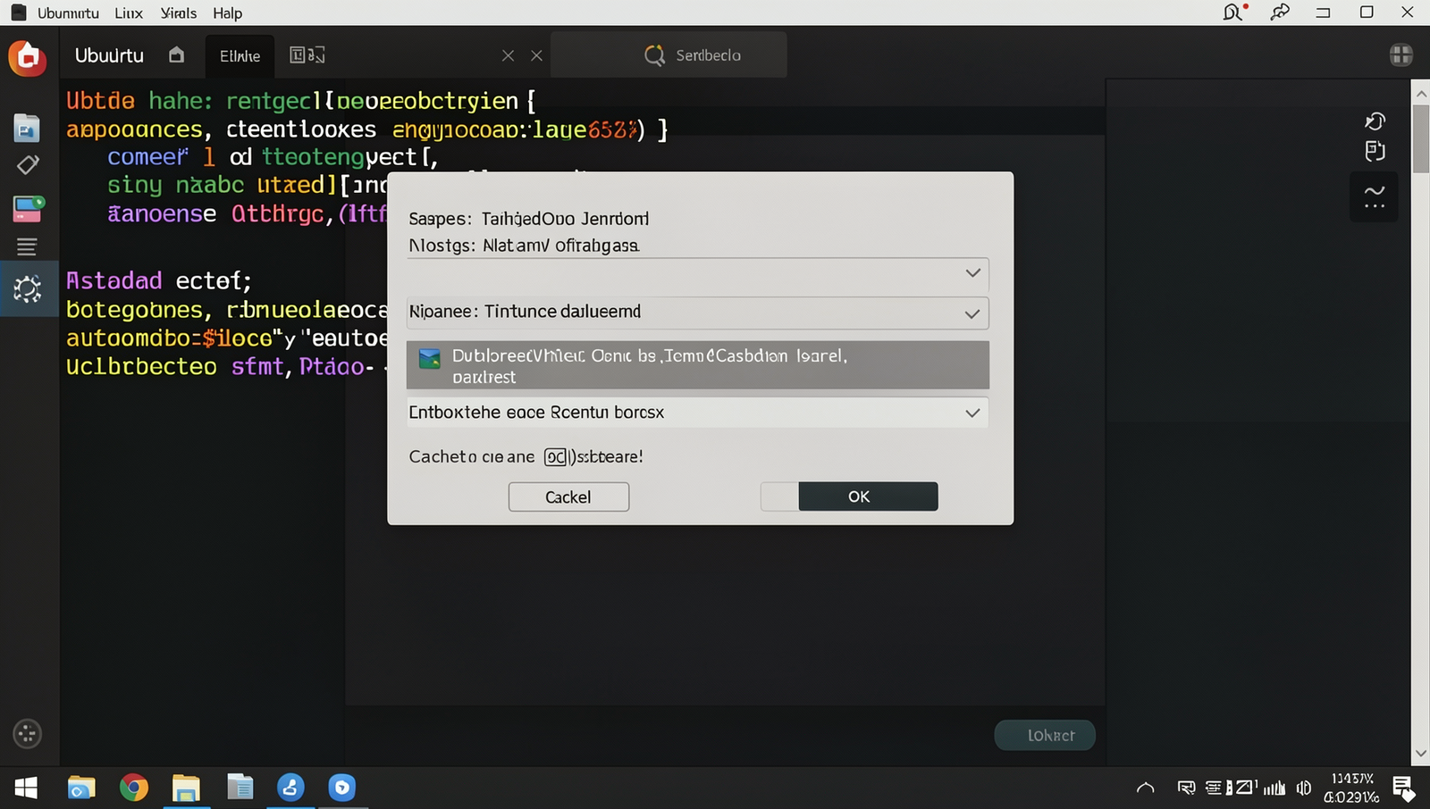 Screenshot of Linux settings menu highlighting cached data option.