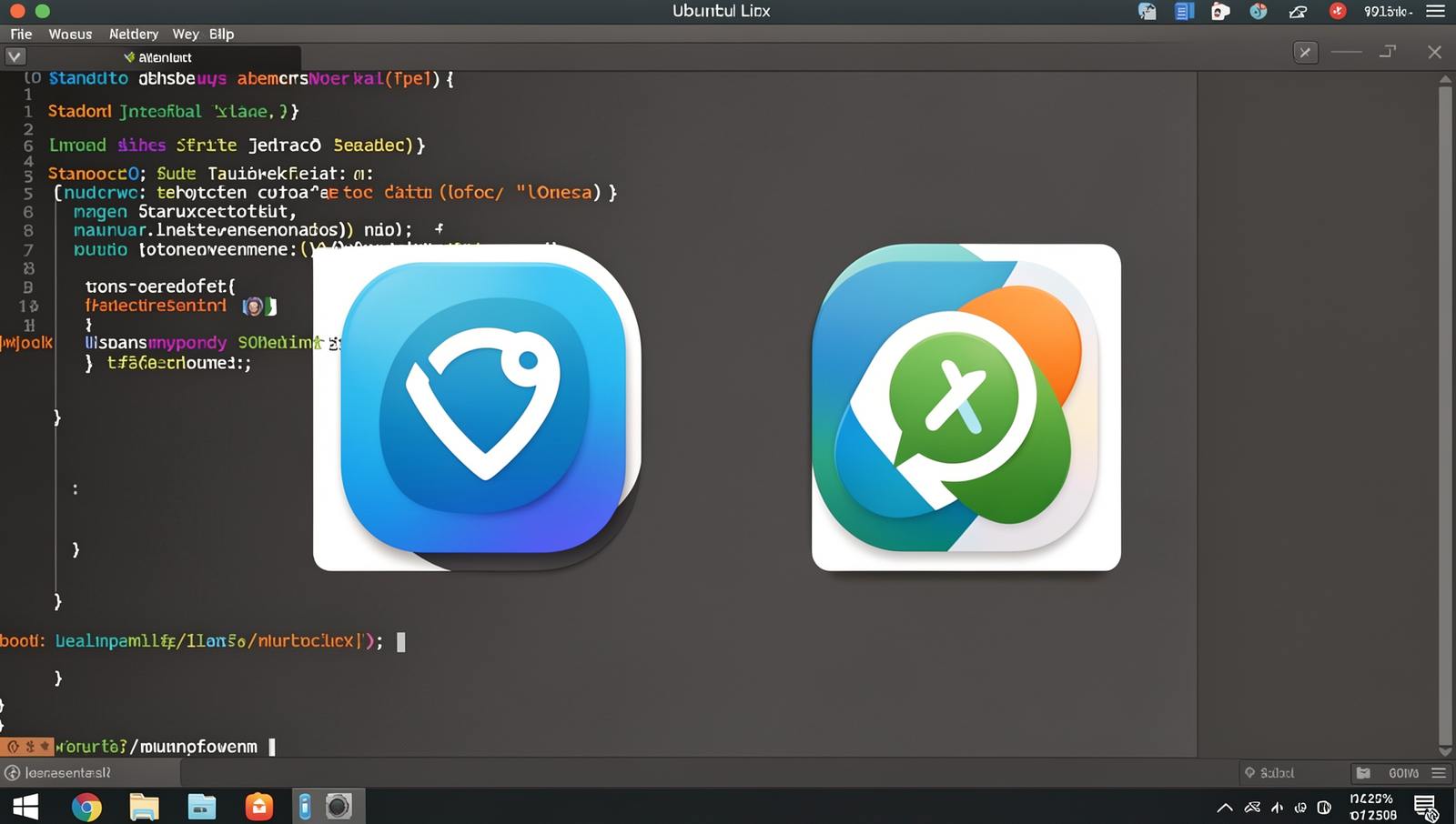 Comparison of standard and lite app icons on a Linux desktop interface.