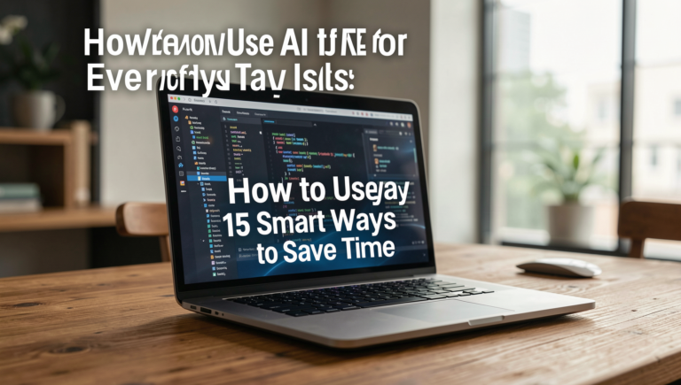 Professional editorial photo illustrating AI integration in daily tasks.
