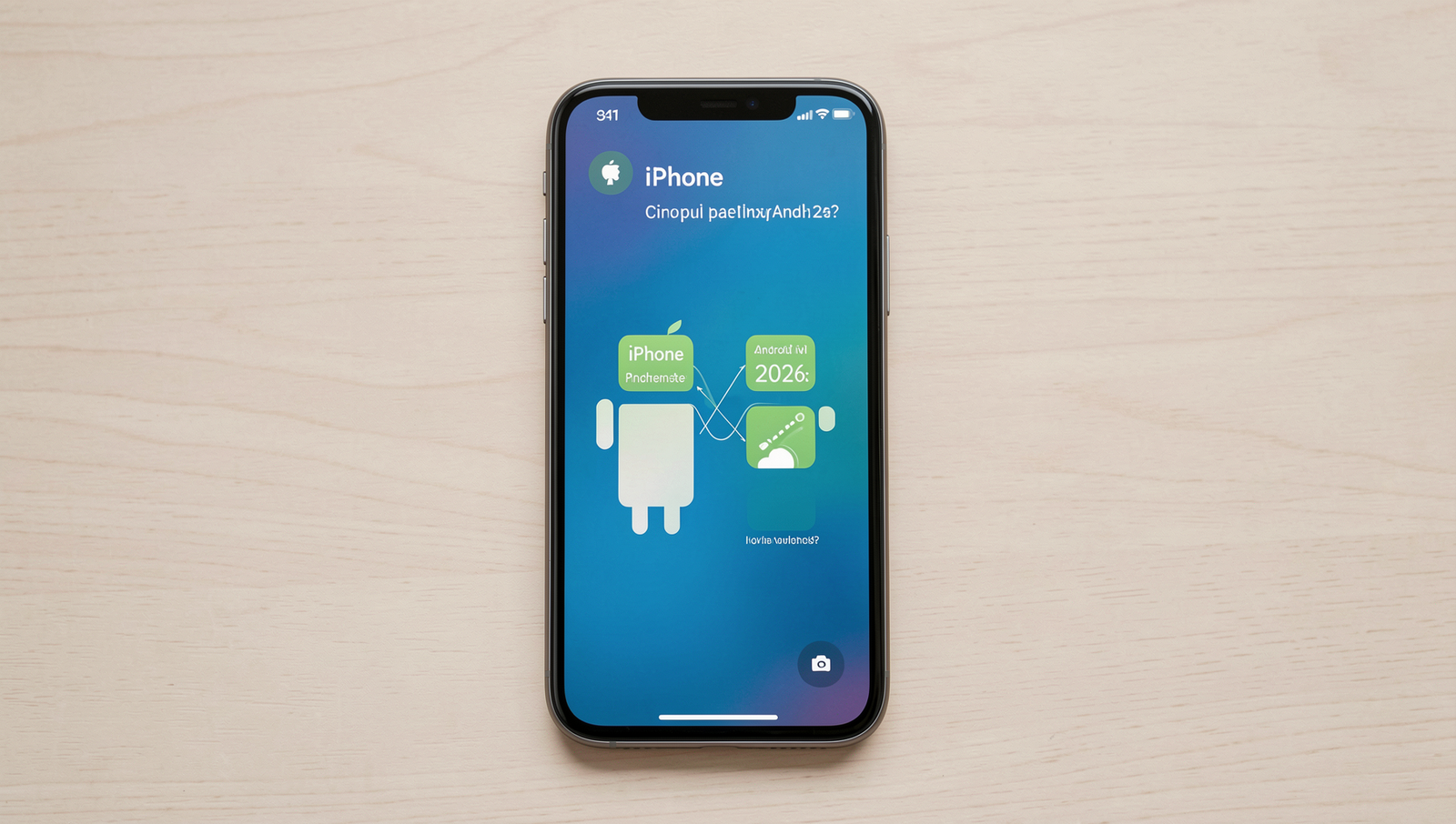 Comparison diagram of iPhone and Android features in 2026.