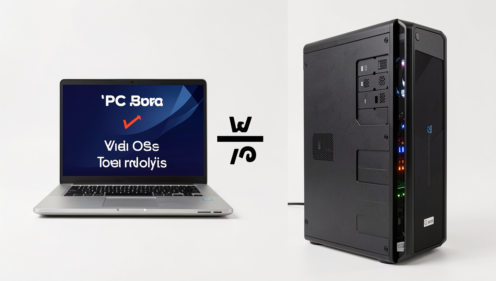Price tag comparison of a laptop and desktop for cost analysis in 2026.