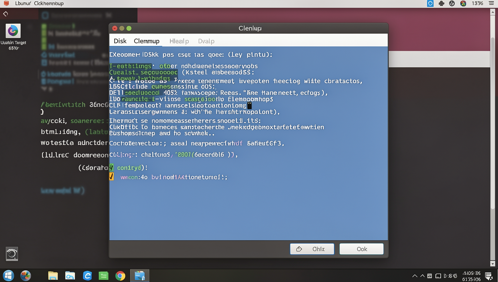 Screenshot of Disk Cleanup tool running on a Linux desktop environment.