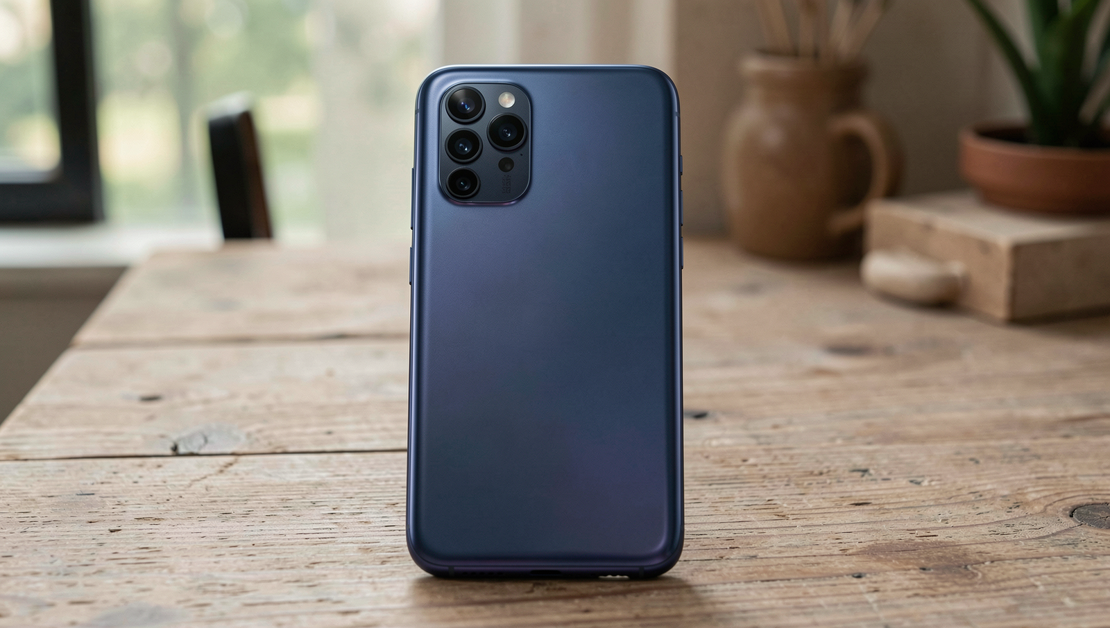 Close-up of a modern smartphone showcasing key features in a stylish setting.