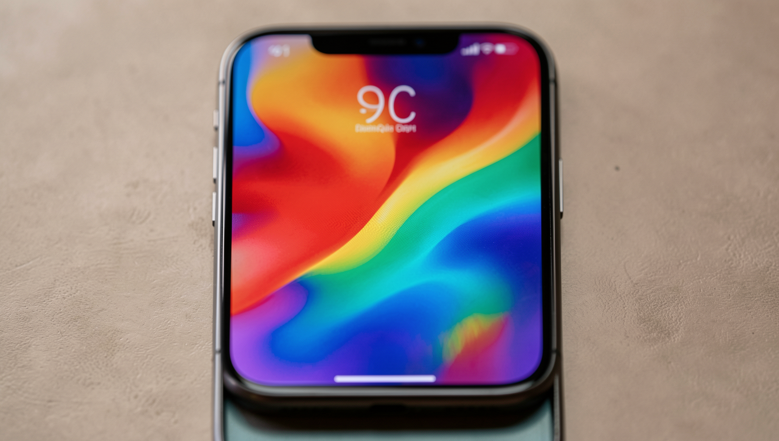 Close-up of a smartphone screen showcasing vibrant colors and high display quality.