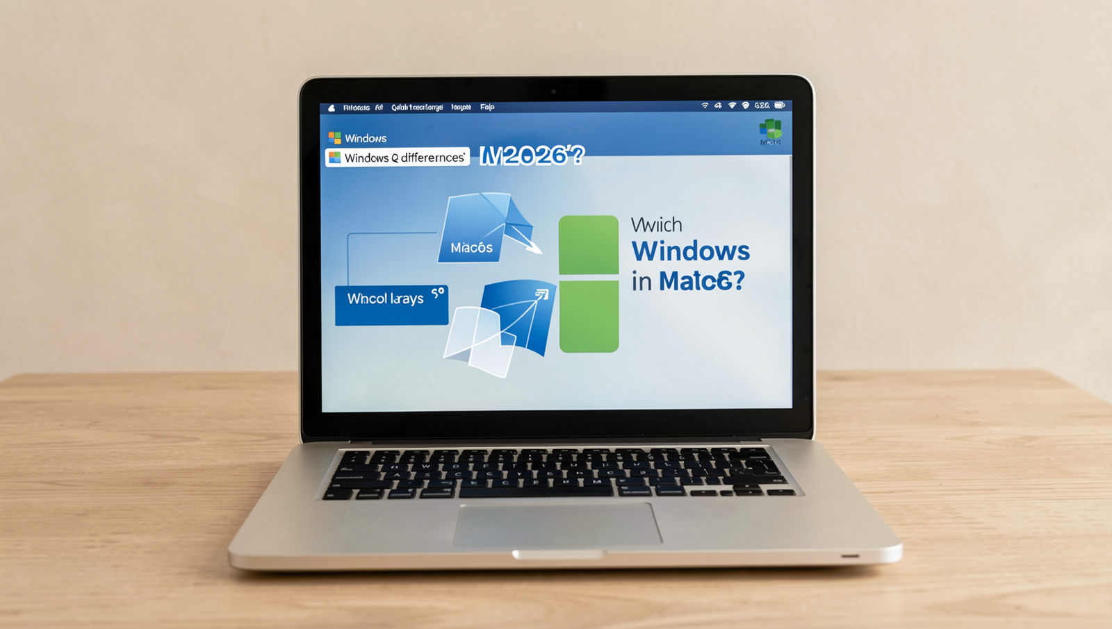 Comparison diagram highlighting key differences between Windows and macOS in 2026.